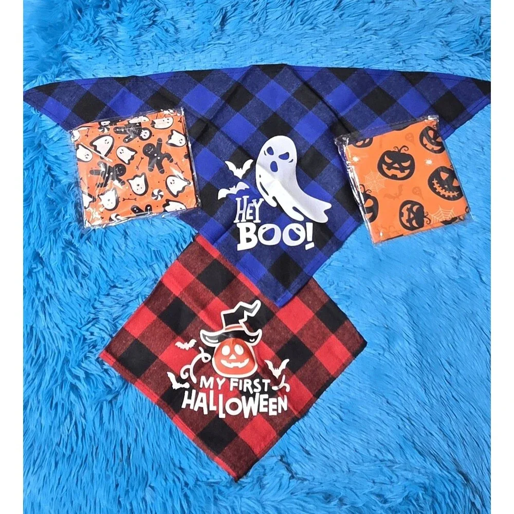 Halloween Themed 4pc Dog Bandanas 24